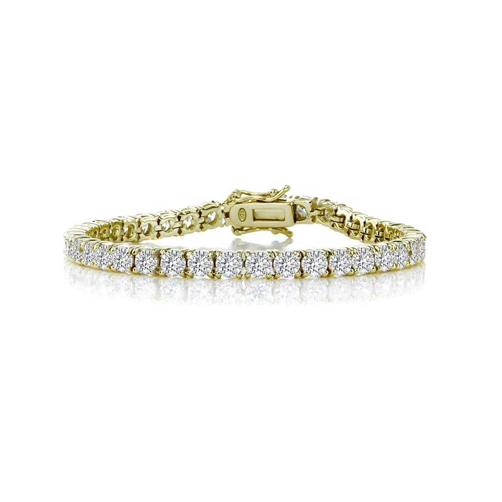 商品Rachel Glauber|Ra White Gold Plated Cubic Zirconia 4mm Tennis Bracelet,价格¥215,第5张图片详细描述