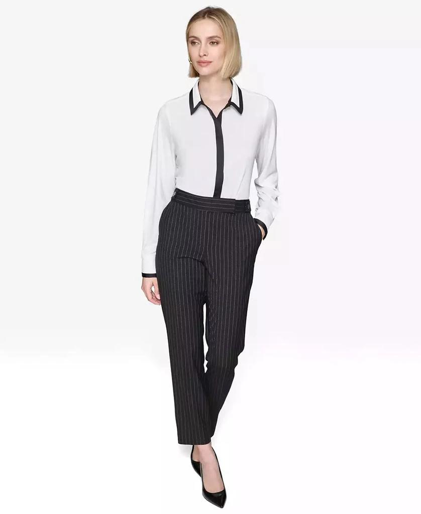 商品Karl Lagerfeld Paris|Women's Pinstriped Slim-Leg Pants,价格¥372,第4张图片详细描述