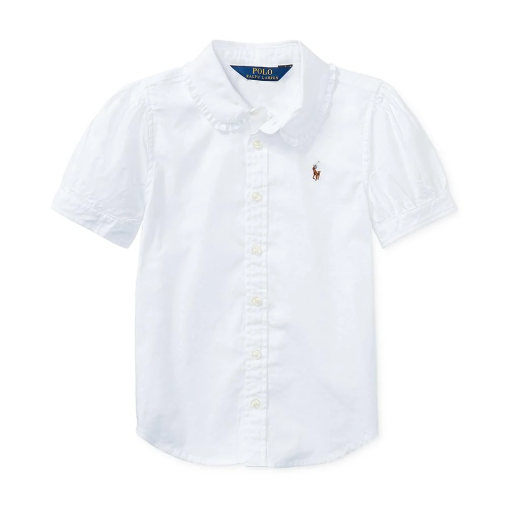 商品Ralph Lauren|Toddler Girls Short Sleeve Solid Oxford Top,价格¥372,第3张图片详细描述