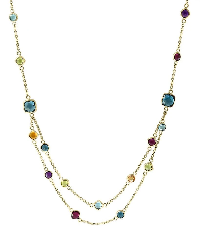商品Bloomingdale's|Rainbow Gemstone Station Necklace in 14K Yellow Gold, 18",价格¥22741,第1张图片
