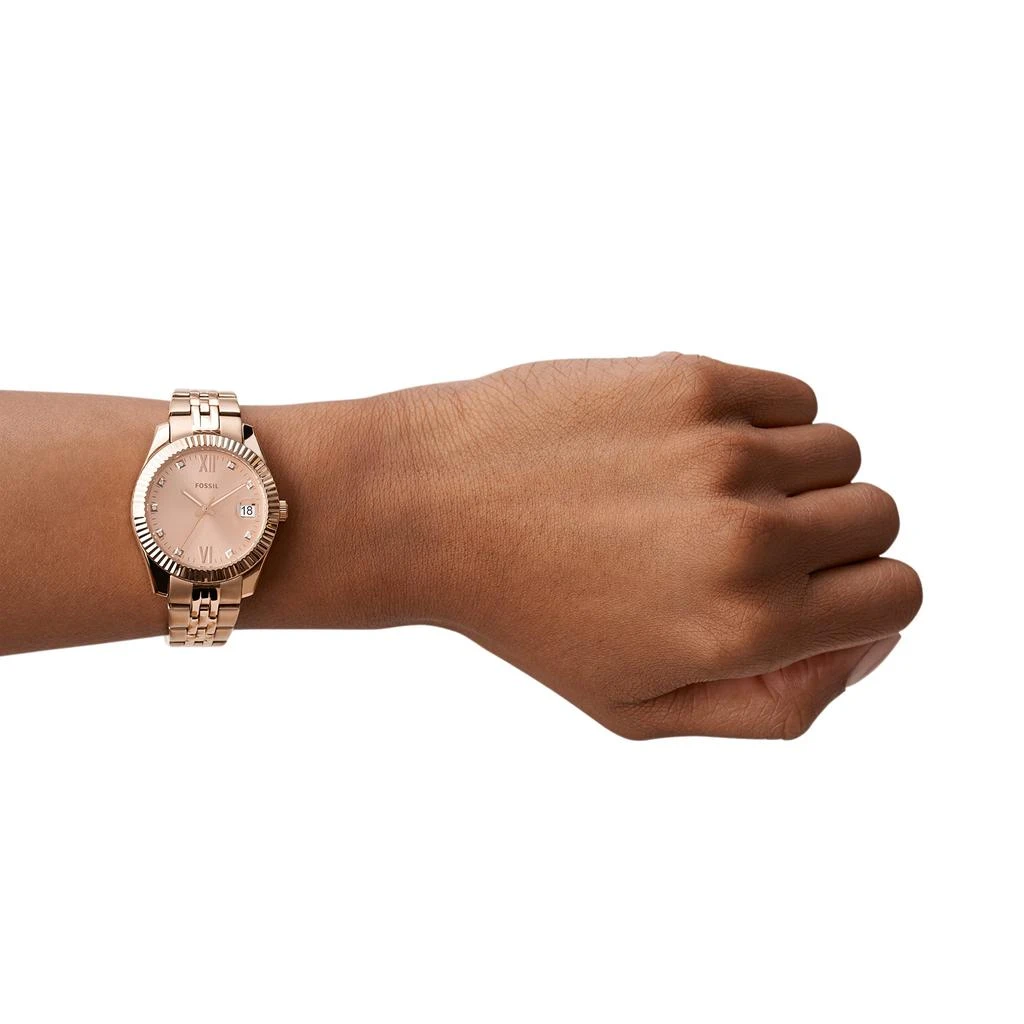 商品Fossil|Fossil Scarlette Women's Sports Watch with Stainless Steel Bracelet or Genuine Leather Band,价格¥671,第4张图片详细描述