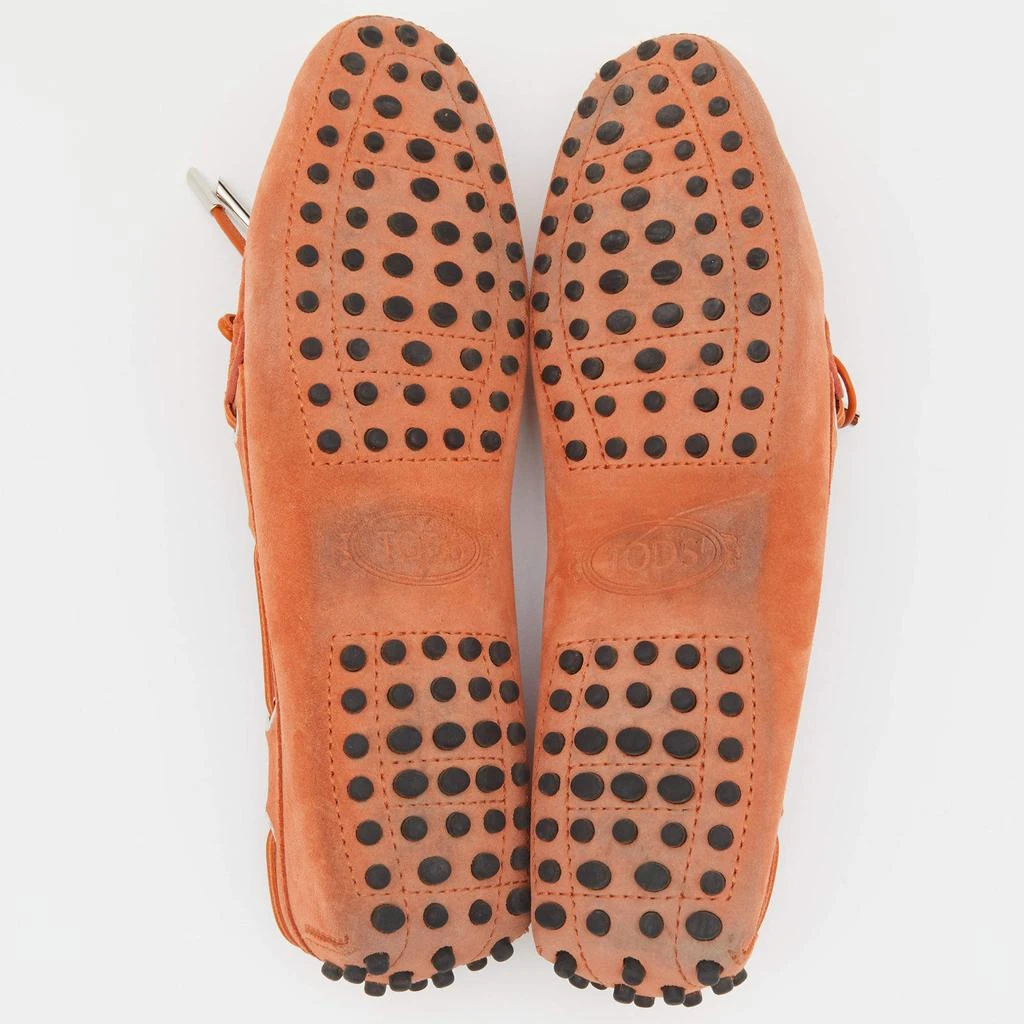 Tod's Orange Suede Bow Slip On Loafers Size 38 商品
