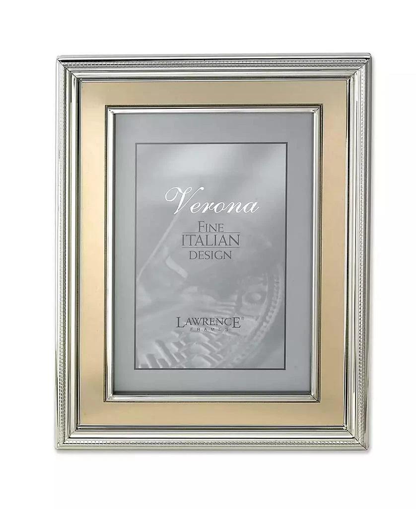 商品Lawrence Frames|Silver Plated Metal Picture Frame - Brushed Gold Inner Panel - 4" x 6",价格¥129,第1张图片