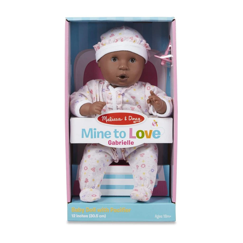 商品Melissa & Doug|Mine to Love Gabrielle 12 Poseable Baby Doll With Romper, Hat,价格¥180,第1张图片