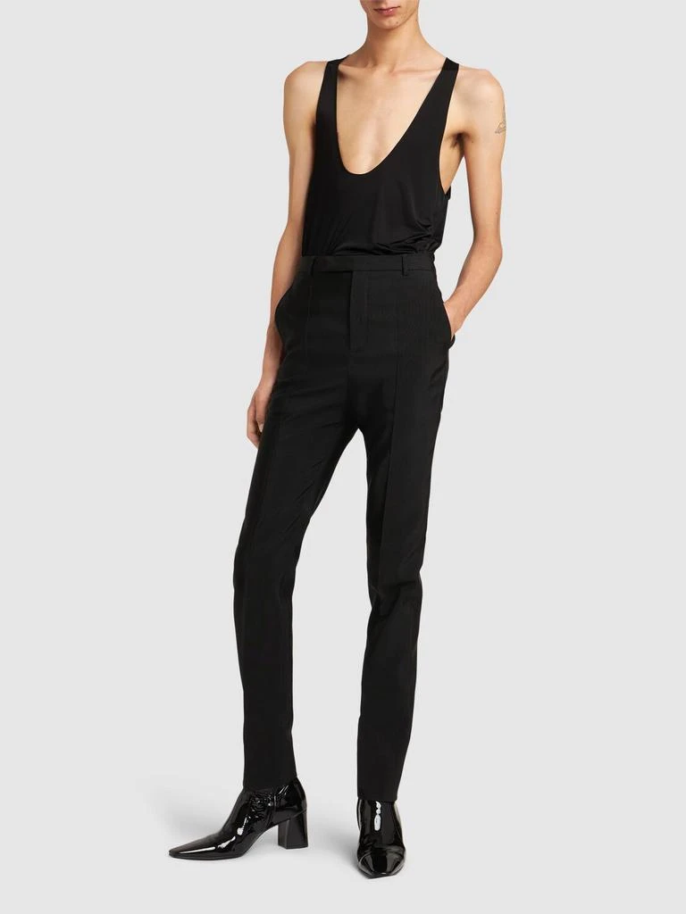 商品Yves Saint Laurent|High Waist Wool Blend Pants,价格¥14381,第1张图片