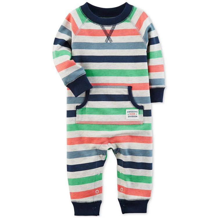 商品Carter's|Striped Cotton Coverall, Baby Boys,价格¥81,第1张图片