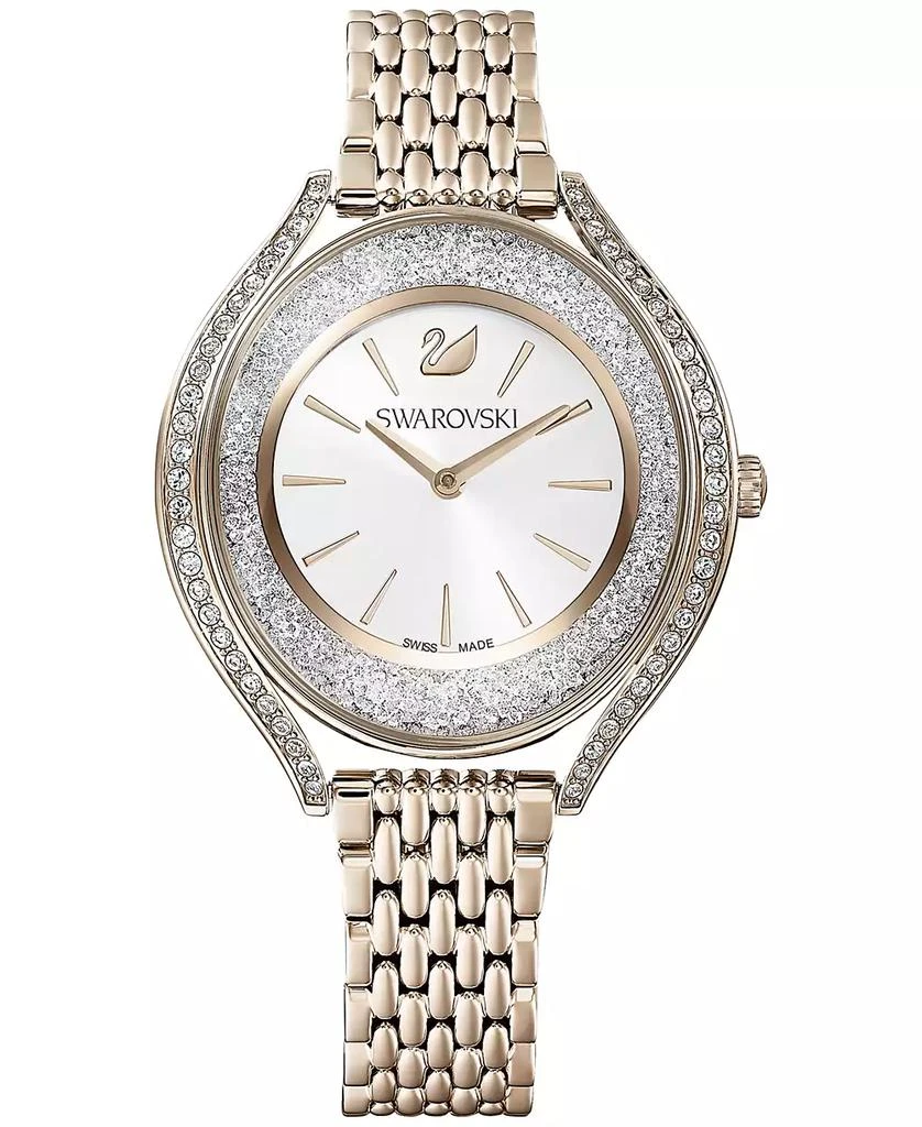 商品Swarovski|Women's Swiss Crystalline Aura Gold-Tone Stainless Steel PVD Bracelet Watch 35mm,价格¥3595,第1张图片