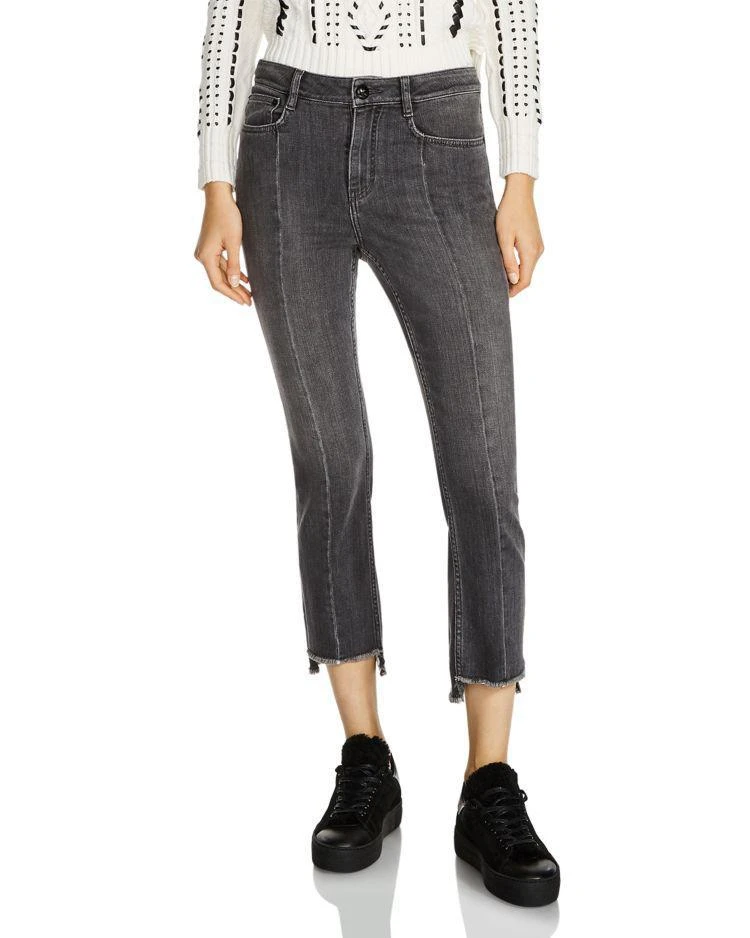 商品Maje|Parla Fringed Step-Hem Faded Cropped Jeans,价格¥815,第1张图片