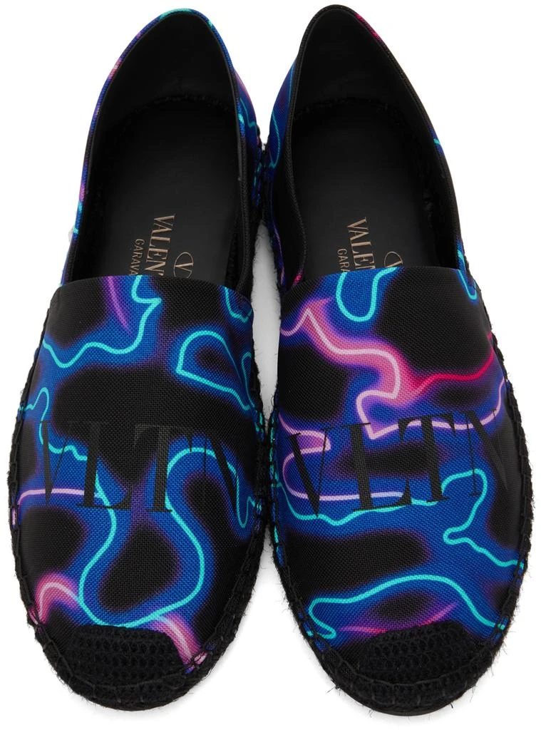 商品Valentino|Black & Multicolor Canvas VLTN Espadrilles,价格¥1830,第5张图片详细描述