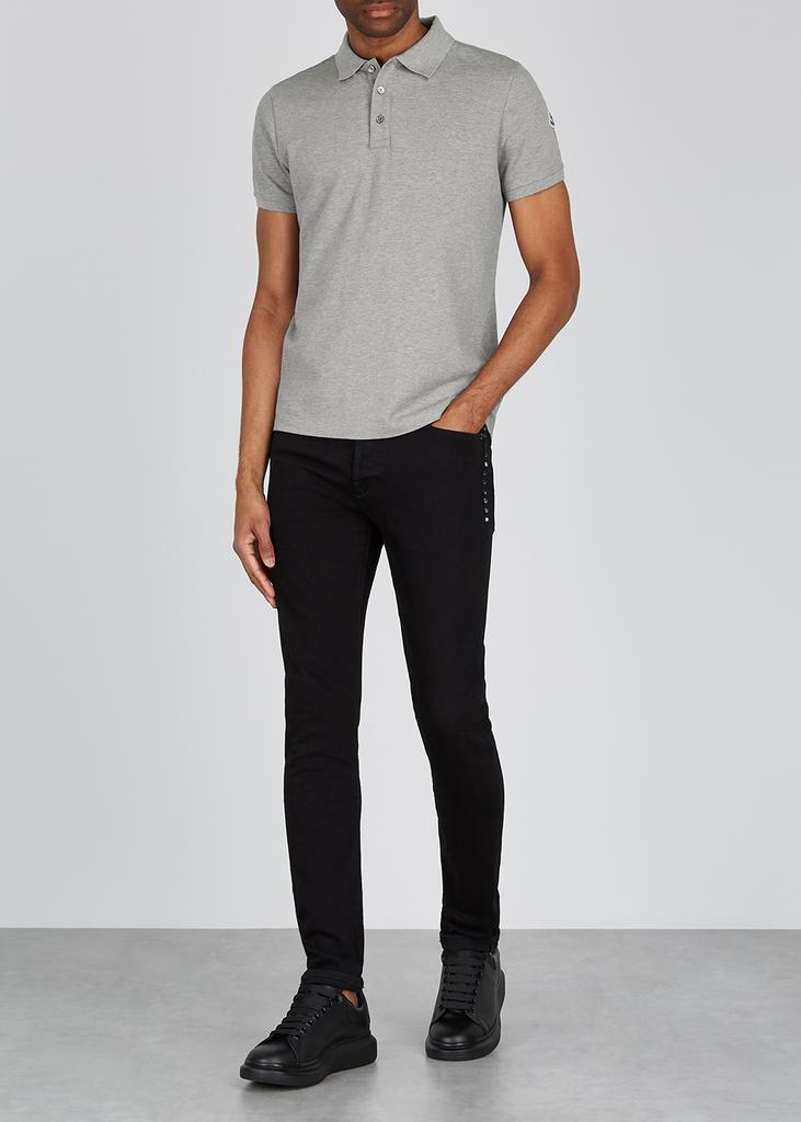 商品Moncler|Grey piqué cotton polo shirt,价格¥1401,第6张图片详细描述