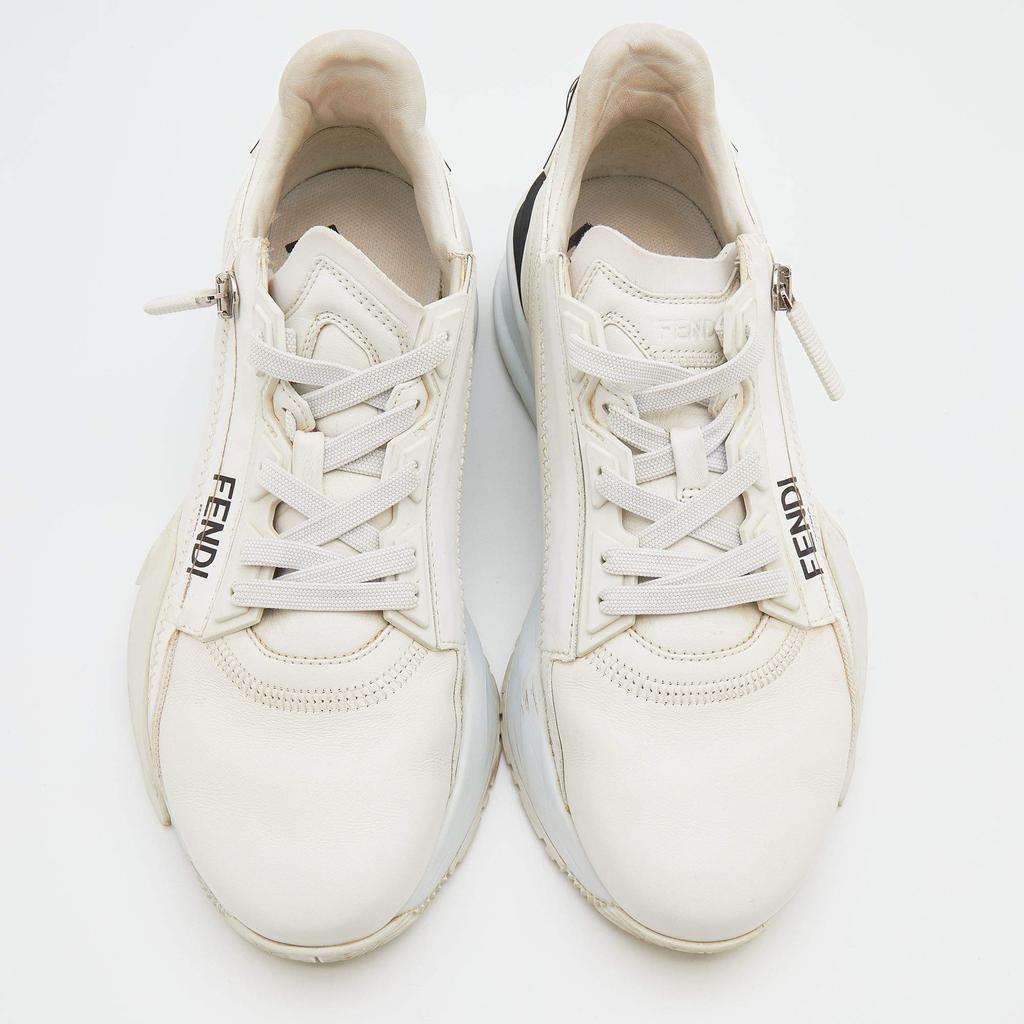 Fendi Off White Leather Fendi Flow Sneakers Size 38.5商品第3张图片规格展示