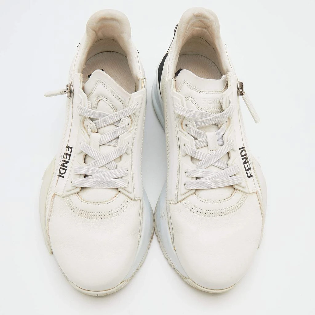 商品[二手商品] Fendi|Fendi Off White Leather Fendi Flow Sneakers Size 38.5,价格¥3520,第3张图片详细描述