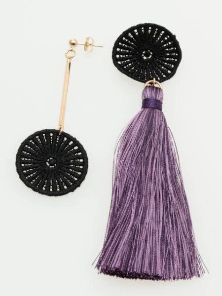 商品欧州航路|Lace Tassel Asymmetrical Errings,价格¥132,第3张图片详细描述