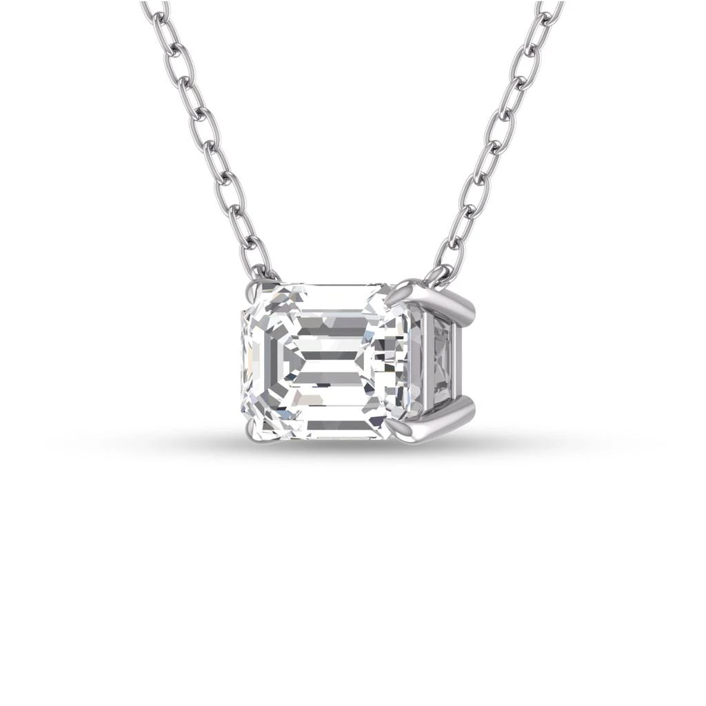 商品Lab Grown Diamonds|Lab Grown 3/4 CTW Floating Emerald Diamond Solitaire Pendant in 14K White Gold,价格¥11843,第2张图片详细描述