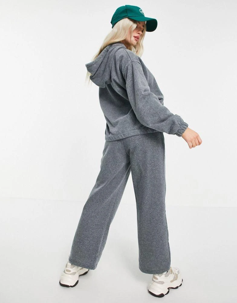 商品ASOS|ASOS DESIGN Petite acid wash tracksuit hoodie and straight leg jogger in charcoal,价格¥218,第2张图片详细描述