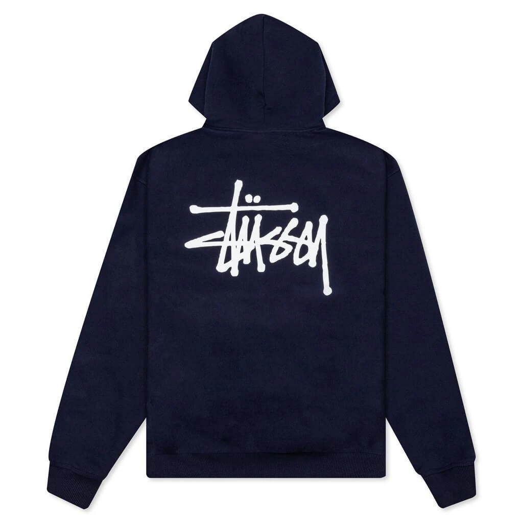 商品STUSSY|男式 基本款连帽衫 海军蓝,价格¥834,第2张图片详细描述