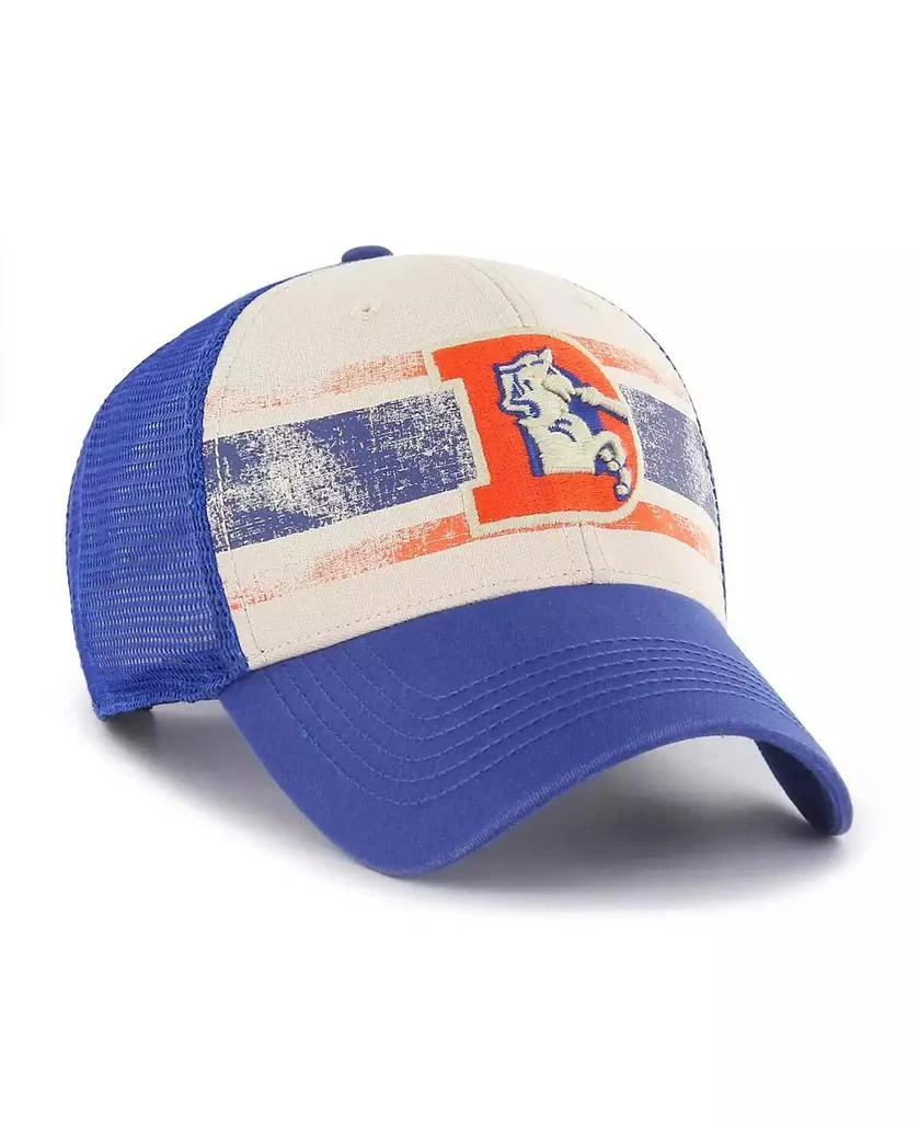 商品47 Brand|Men's Cream Distressed Denver Broncos Breakout MVP Trucker Adjustable Hat,价格¥262,第3张图片详细描述