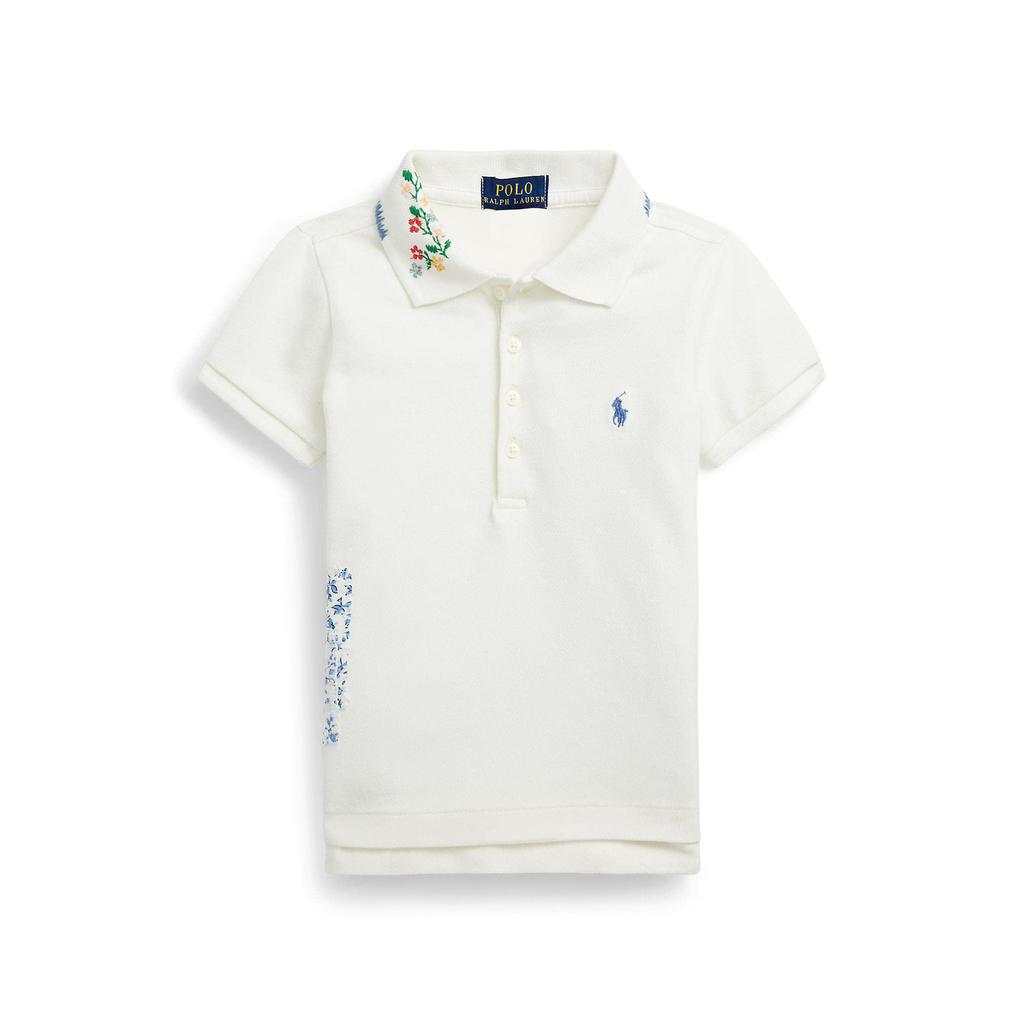 Embroidered Stretch Mesh Polo Shirt (Little Kids)商品第1张图片规格展示