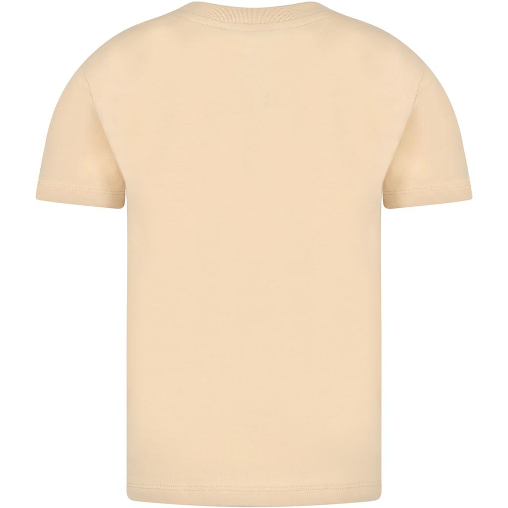 Balmain Beige T-shirt For Kids With Black Logo商品第2张图片规格展示