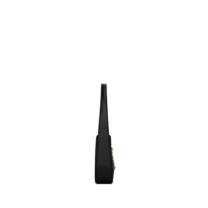 商品Yves Saint Laurent|【预售3-7天】SAINT LAURENT PARIS/圣罗兰 22新款HOBO系列 女士黑色光滑皮革小牛皮金色标志主题MINI手拿包7103182R20W1000,价格¥10454,第4张图片详细描述