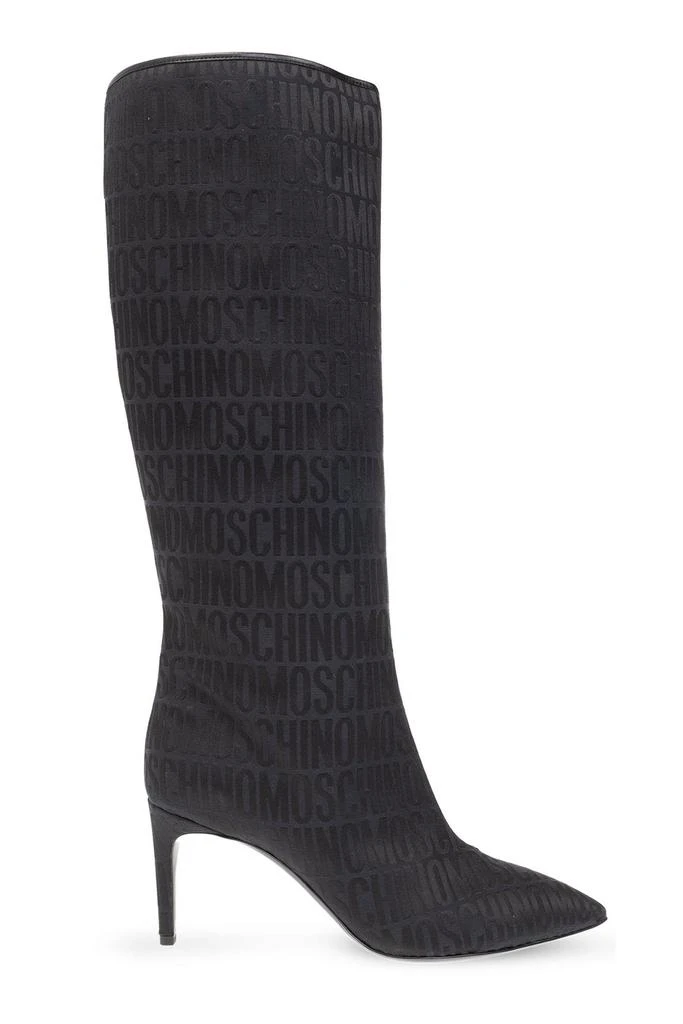 商品Moschino|Moschino Allover Logo Printed High-Knee Boots,价格¥4780,第1张图片