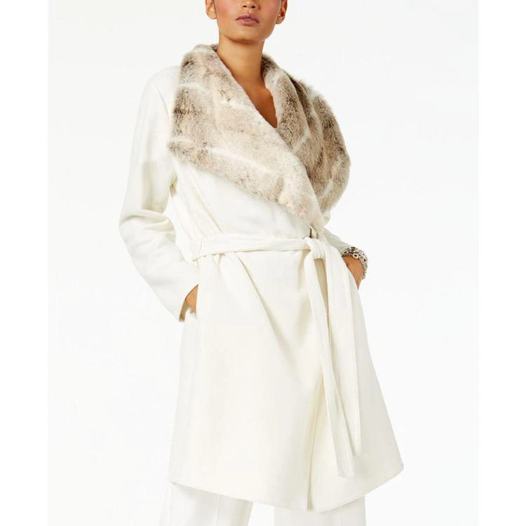 商品Alfani|Belted Faux-Fur-Collar Coat, Created for Macy's,价格¥898,第1张图片