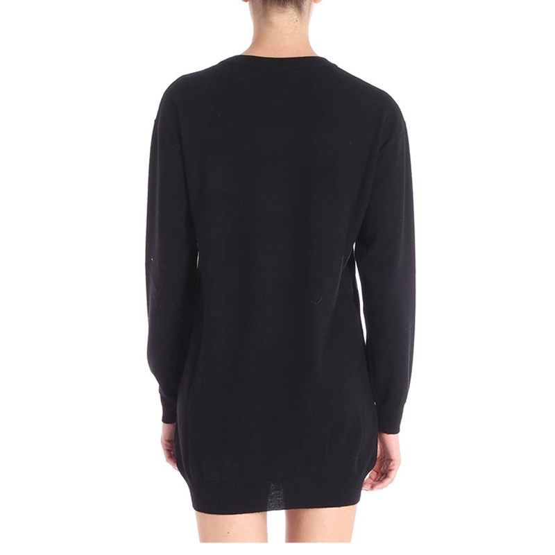 Moschino 莫斯奇诺 女士黑色羊毛运动衫连衣裙  EV0493-5501-1555商品第4张图片规格展示