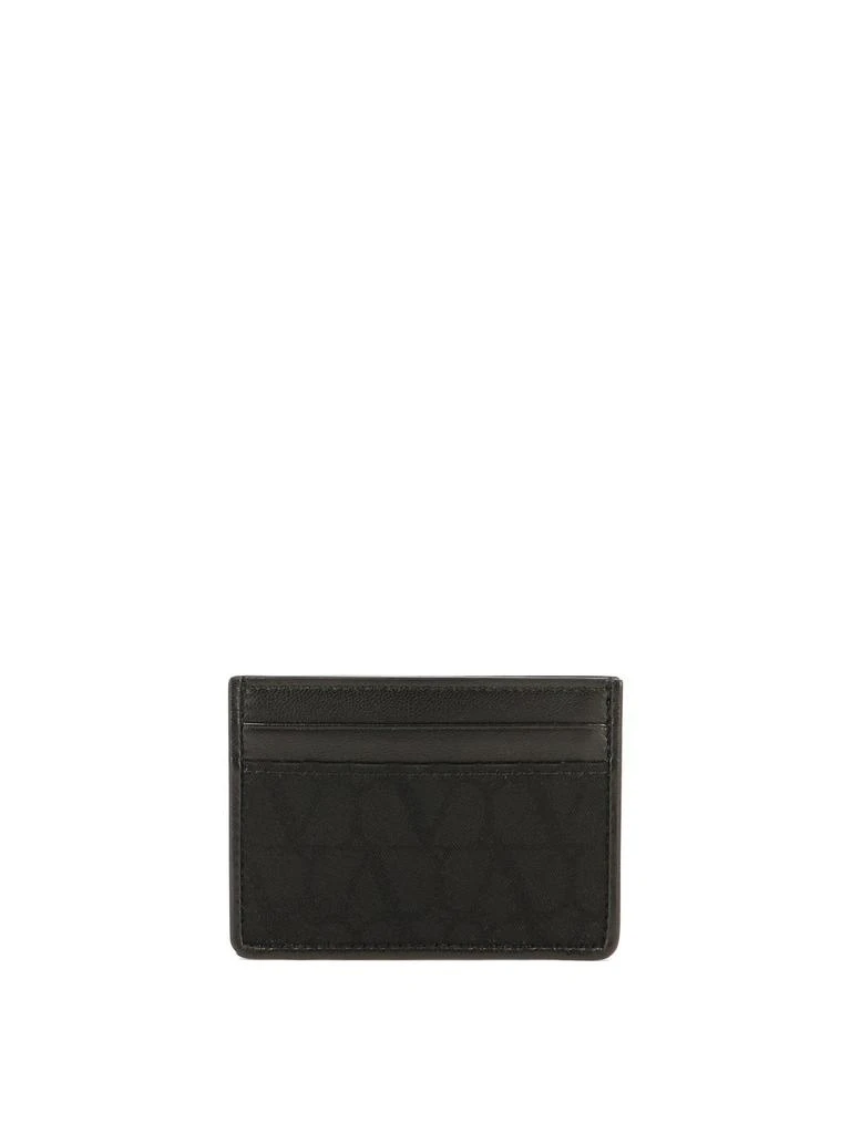 商品Valentino|Card Holder In Toile Iconographe Technical Fabric Wallets & Card Holders Black,价格¥1356,第1张图片