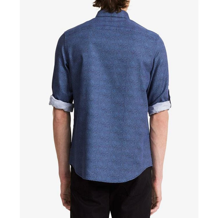 商品Calvin Klein|Men's Classic-Fit Half Dot-Print Roll-Cuff Shirt,价格¥177,第2张图片详细描述