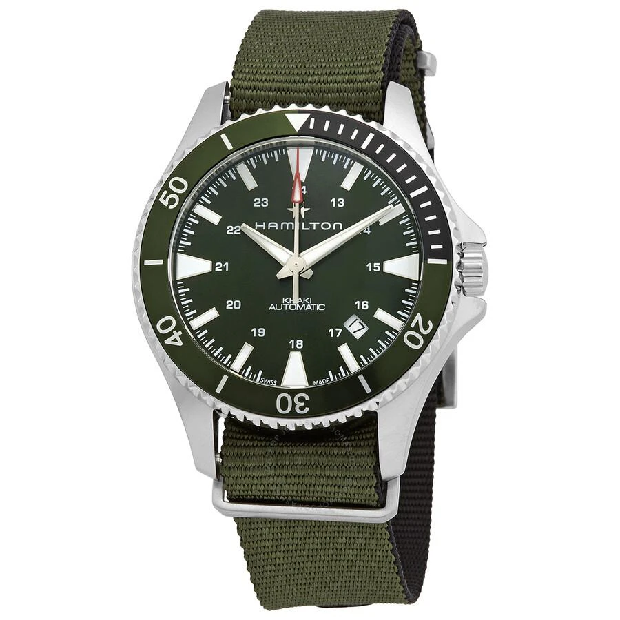 商品Hamilton|Khaki Navy Automatic Green Dial Sprite Bezel Men's Watch H82375961,价格¥4482,第1张图片