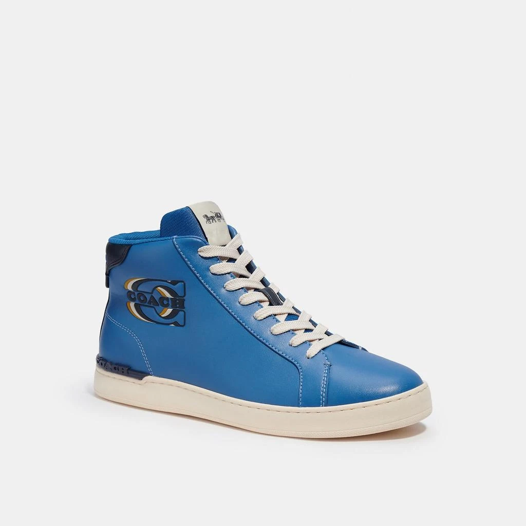 商品Coach|Coach Outlet Clip High Top Sneaker With Retro Signature,价格¥1110,第1张图片