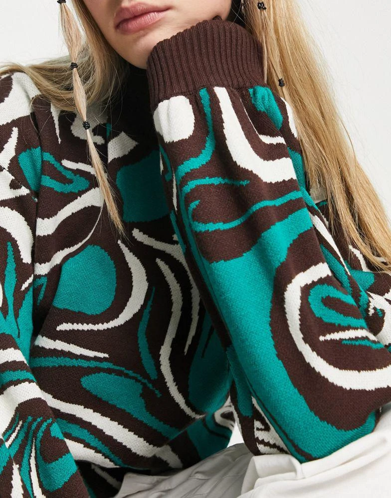 商品Heartbreak|Heartbreak high neck jumper in marble print,价格¥129,第3张图片详细描述