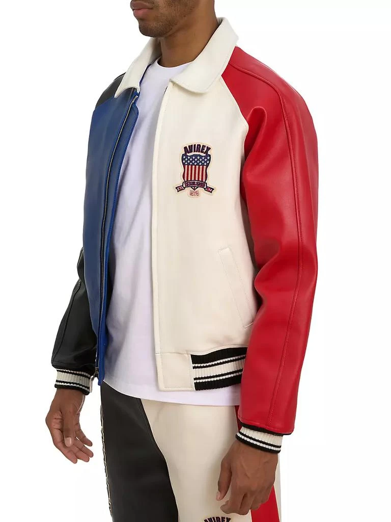 商品Avirex|Colorblocked Icon Leather Jacket,价格¥7858,第4张图片详细描述