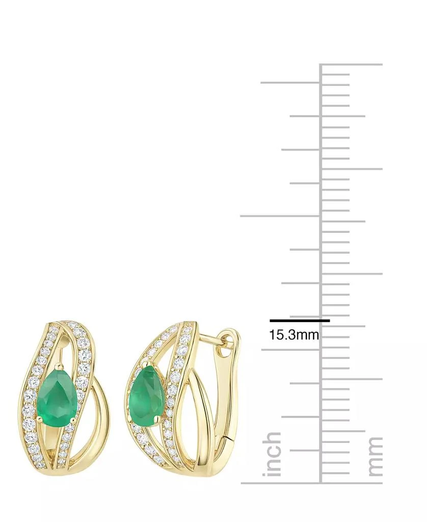商品Macy's|Emerald (5/8 ct. t.w.) and Diamond (1/3 ct. t.w.) Drop Earrings in 14K Gold (also in 14K White Gold Sapphire & 14K Gold Ruby),价格¥22811,第4张图片详细描述