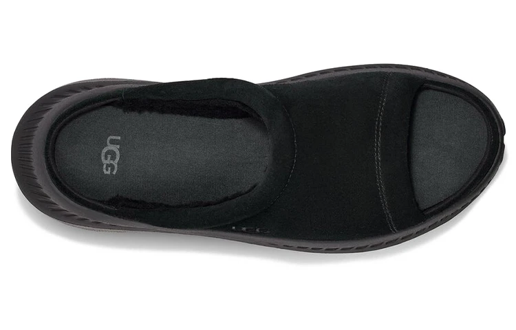 商品[国内直发] UGG|羊毛 橡胶底一字拖鞋 男款 黑色,价格¥368,第6张图片详细描述