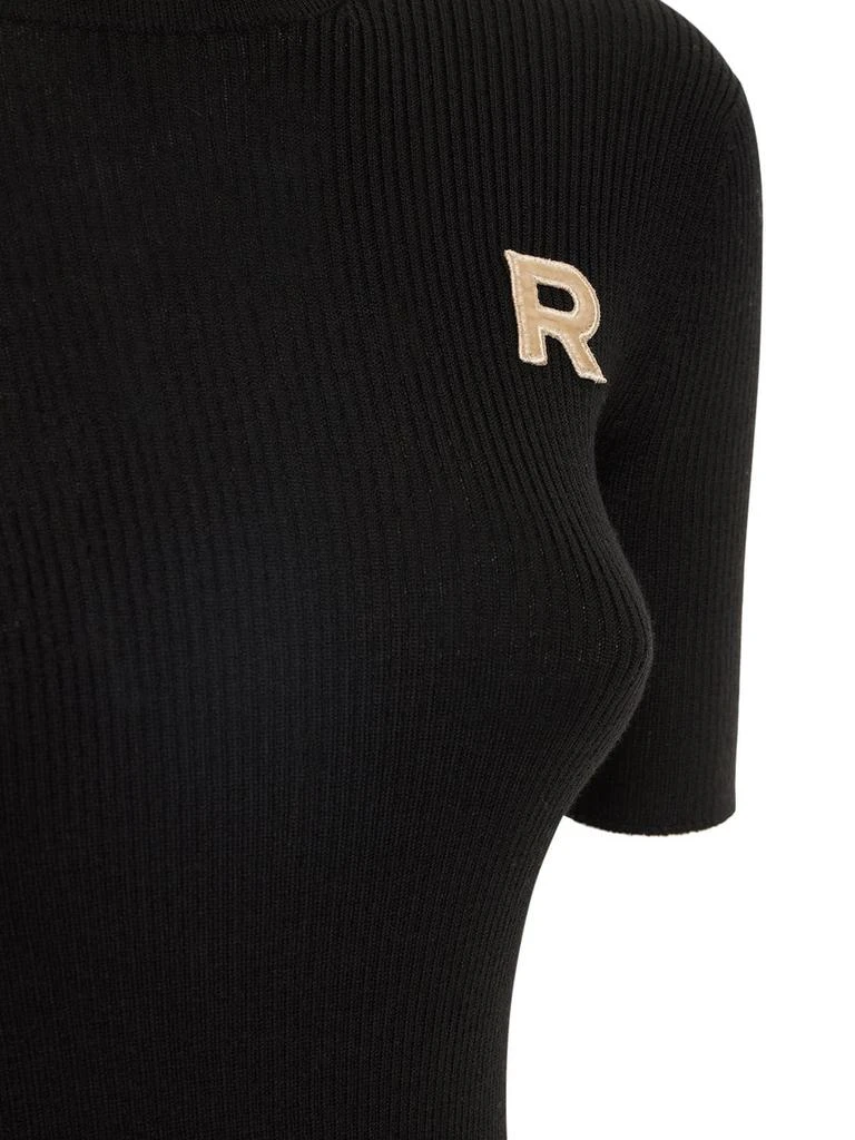 商品ROCHAS|Logo Embroidered Rib Knit Wool Top,价格¥3422,第3张图片详细描述
