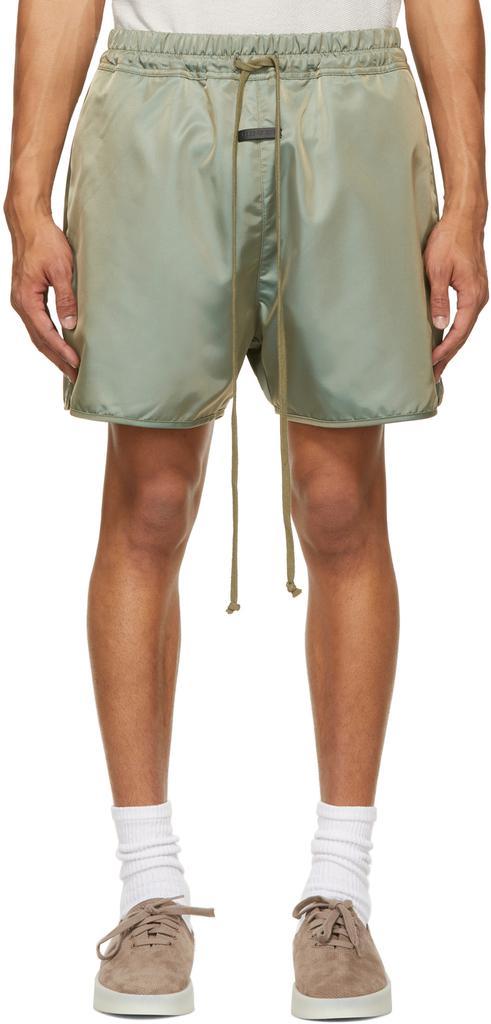 商品Fear of god|Green Nylon Track Shorts,价格¥2561,第1张图片