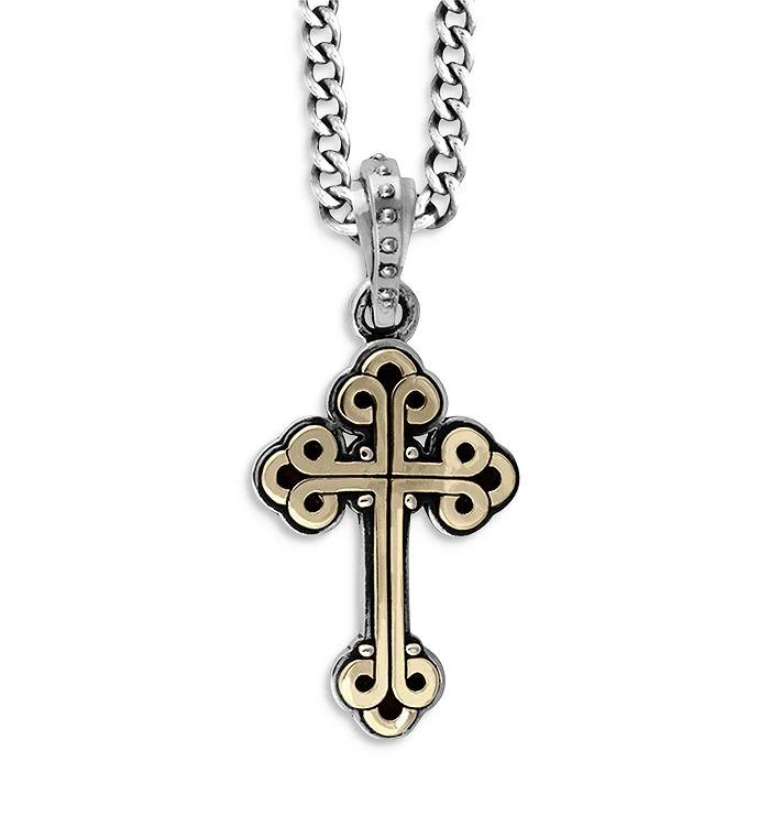 商品King Baby|Small Alloy Traditional Cross in Silver Frame Pendant Necklace, 24",价格¥2685,第1张图片