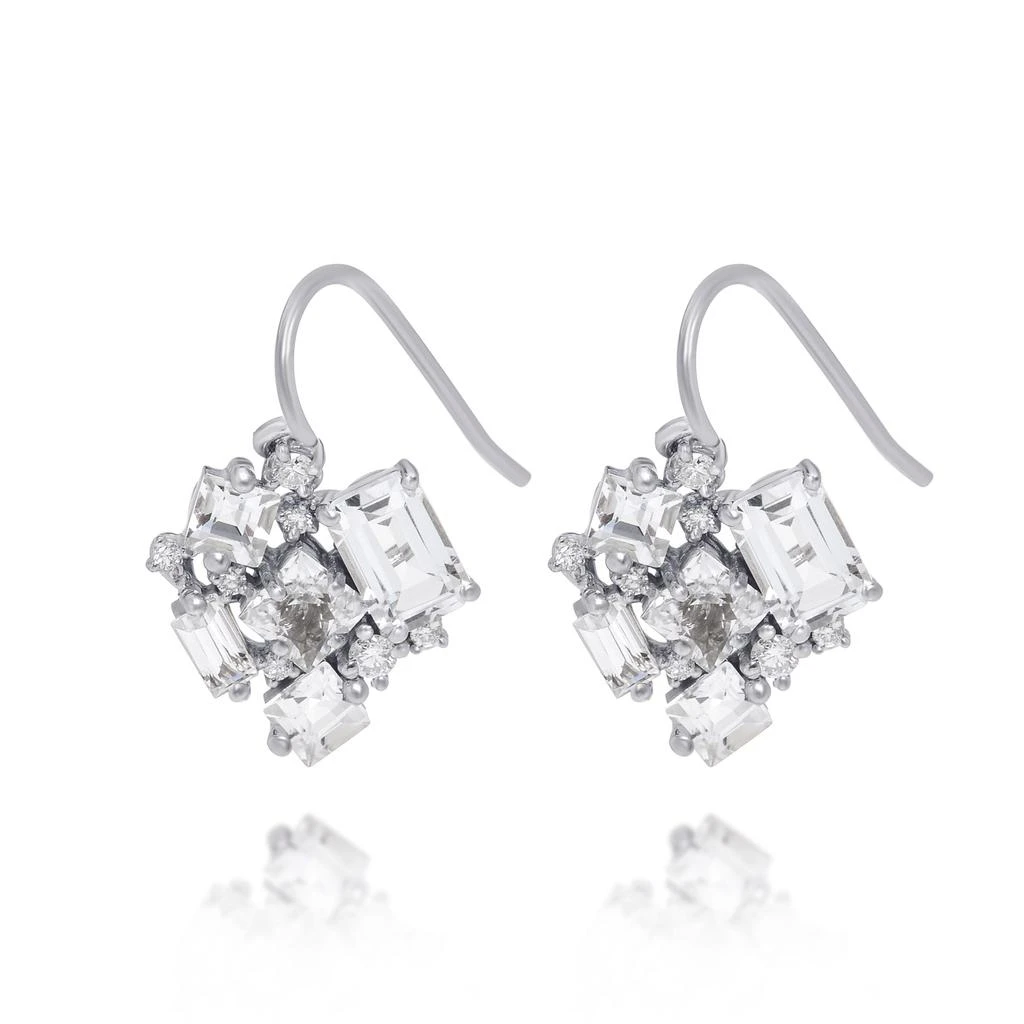商品Suzanne Kalan|Suzanne Kalan 14K White Gold Diamond And White Topaz Drop Earrings PE656-WGWT,价格¥5341,第1张图片