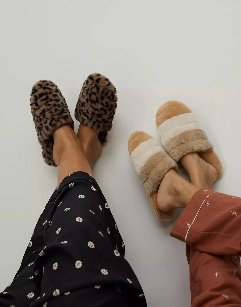 商品Madewell|Quilted Scuff Slippers in Leopard Recycled Faux Fur,价格¥214,第5张图片详细描述