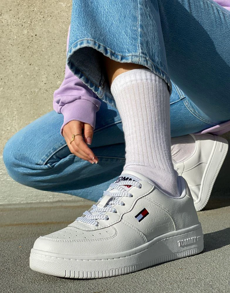 商品Tommy Hilfiger|Tommy Jeans reflective basket trainer in white,价格¥815,第1张图片