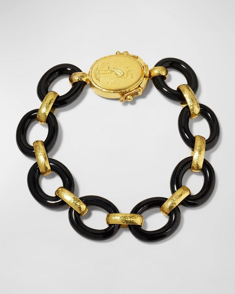 商品Elizabeth Locke|Black Jade and 19k Gold Bracelet,价格¥54793,第1张图片