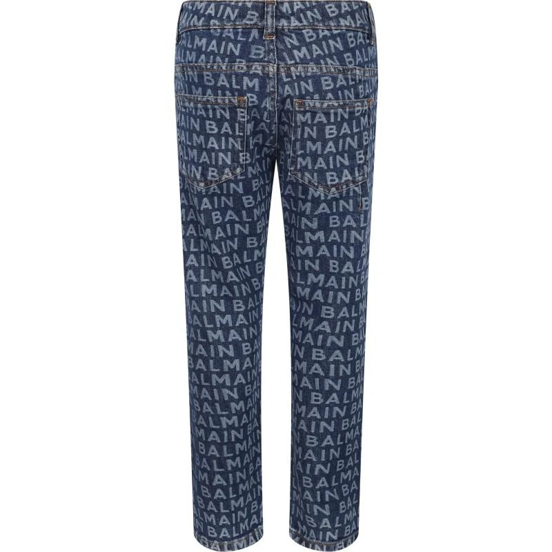 商品Balmain|Monogrammed straight fit jeans in blue,价格¥3211,第2张图片详细描述