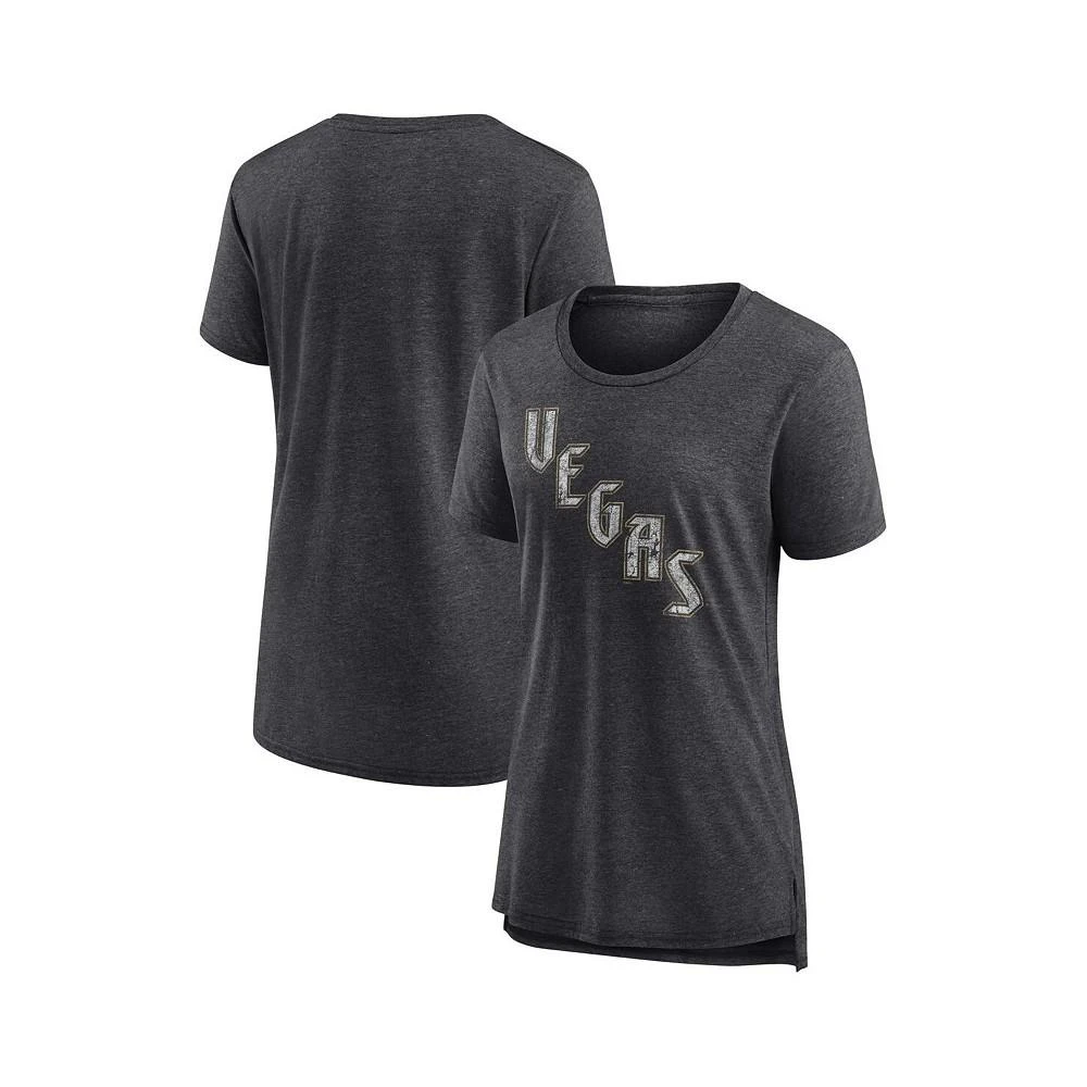 商品Fanatics|Women's Branded Heather Charcoal Vegas Golden Knights Special Edition 2.0 Modern T-shirt,价格¥265,第1张图片