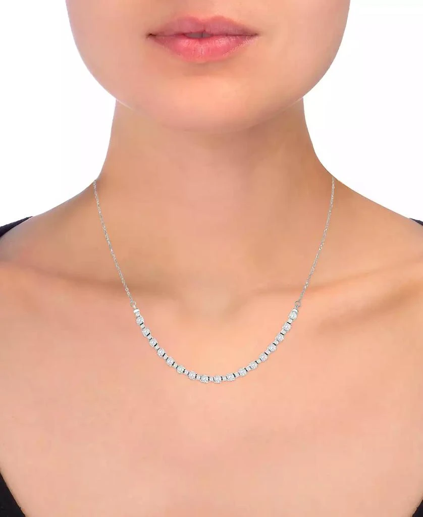 商品Macy's|Diamond Curved Bar Collar Necklace (1-1/2 ct. t.w.) in 14k White or Yellow Gold, 16" + 2" extender,价格¥19439,第2张图片详细描述