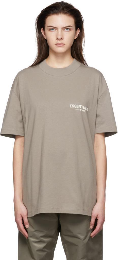 商品Essentials| Essentials灰褐色棉质 T 恤,价格¥308,第1张图片
