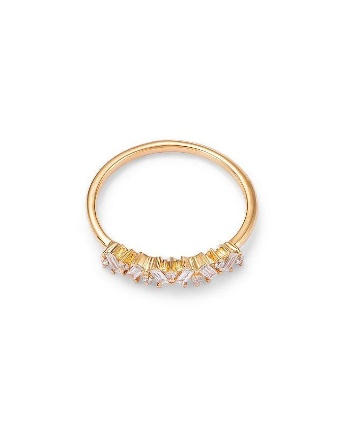 商品Moon & Meadow|14K Yellow Gold Lab Grown Diamond Round & Baguette Linear Cluster Ring,价格¥6429,第3张图片详细描述