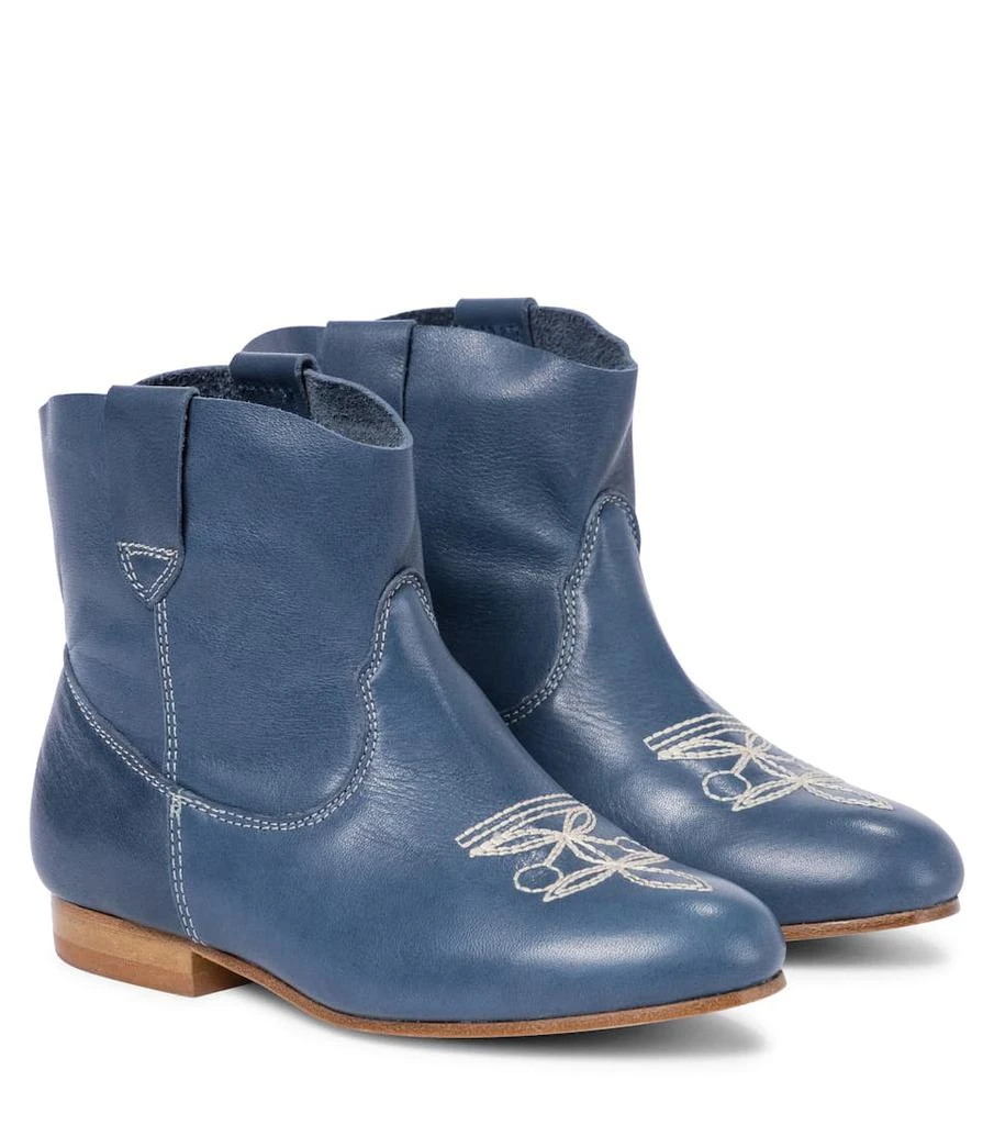 商品Bonpoint|Texas embroidered leather boots,价格¥1212,第1张图片