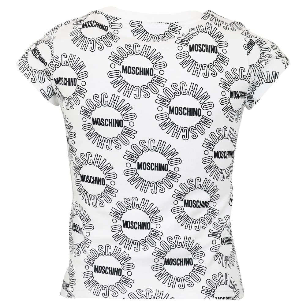 商品Moschino|White Short Sleeve Circle Logo Teddy T Shirt,价格¥353,第3张图片详细描述