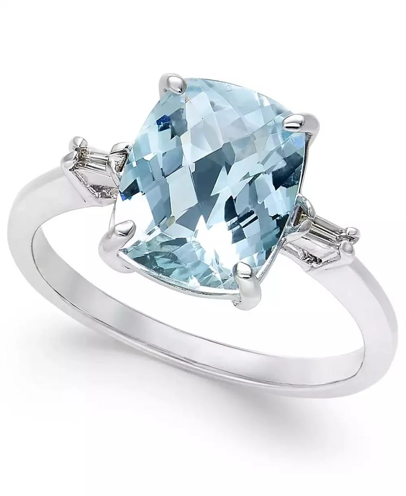 商品Macy's|Aquamarine (2-1/2 ct. t.w.) and Diamond Accent Ring in Sterling Silver,价格¥1702,第1张图片